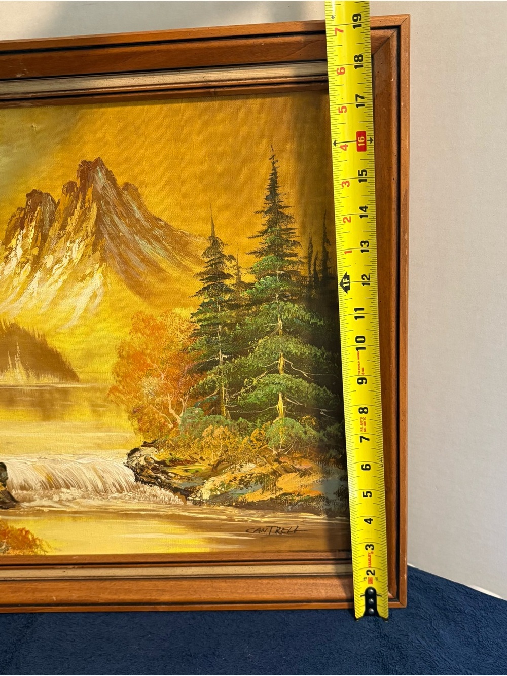 19X23 Original Signed Philip Cantrell Mountain Stream Scene Framed Oil Painting - Picture 8 of 8